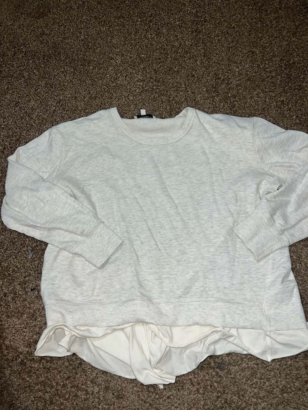 Gibson & Latimer Heather Grey Layered Look Mixed Media Hem Sweatshirt